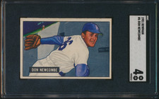 1951 BOWMAN BASEBALL #6 DON NEWCOMBE SGC 4 VG-EX BROOKLYN DODGERS