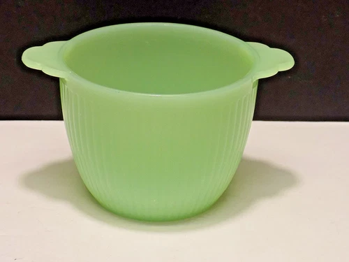 Hocking Fire-King JADEITE Glass Jane Ray Sugar Bowl NO LID UNBRANDED