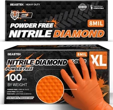 Beastek Nitrile Disposable Gloves, 8Mil Latex & Powder Free Chemical Resistant H