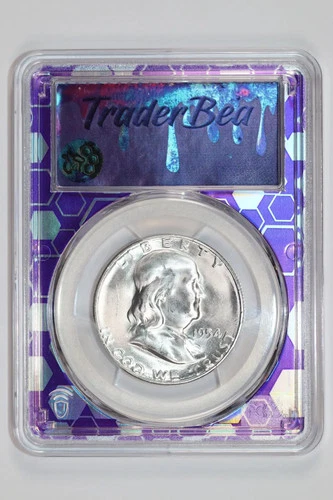 1954-S FRANKLIN HALF DOLLAR PCGS MS63 TRADER BEA SLAB