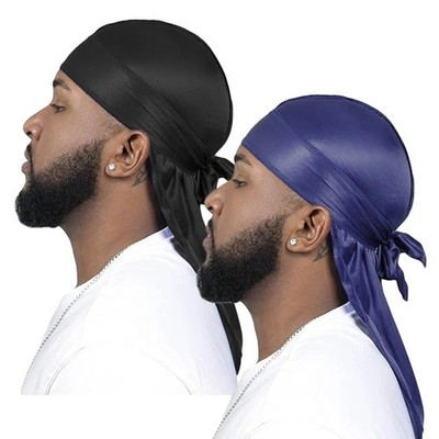 Unisex Silky Long Tail Durag Pirate Hat Turban Headwrap Bandana Cap Fashion
