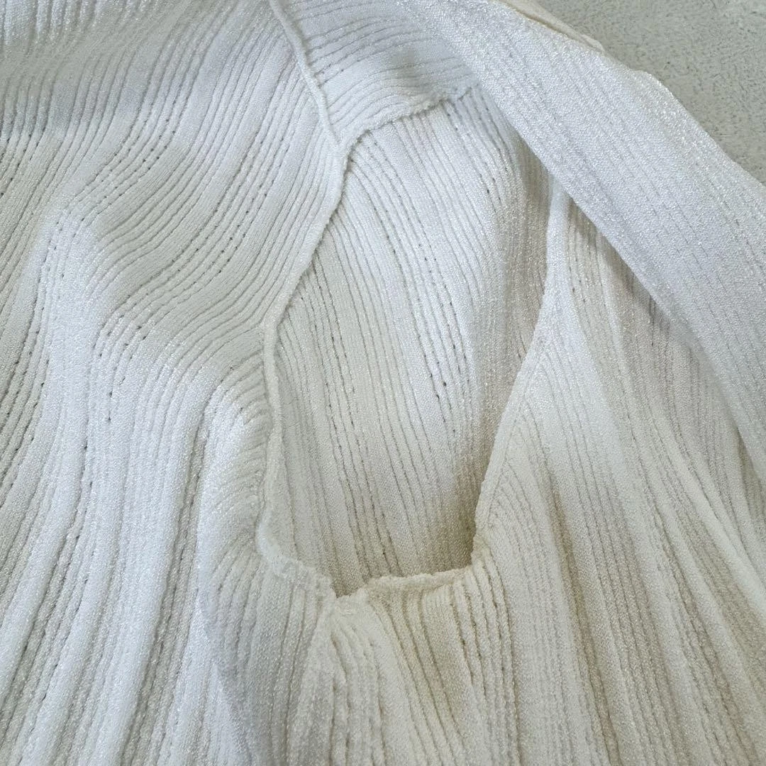 Maglia CHANEL marchio Coco bianca giacca senza colletto nastro raso 40