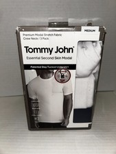 Tommy John Men's 3 Pack Second Skin Crewneck Undershirt, Medium