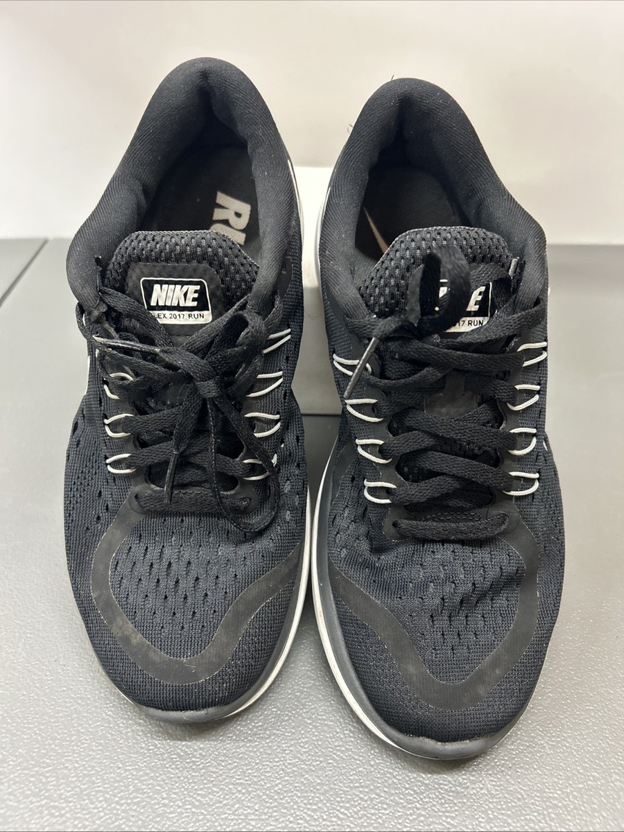 Nike Flex 2017 Running Shoes Womens Size 6.5 Black White Sneakers