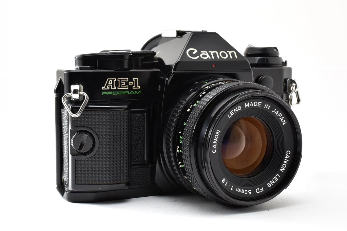 [Casi COMO NUEVA+] Cámara fotográfica Canon AE-1 Program negra 35 mm NFD nueva FD 50 mm f1,8 JAPÓN