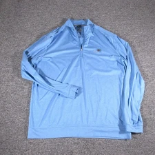 Pine Needles Golf Pullover Mens Large Blue Quarter Zip Performance Johnnie O