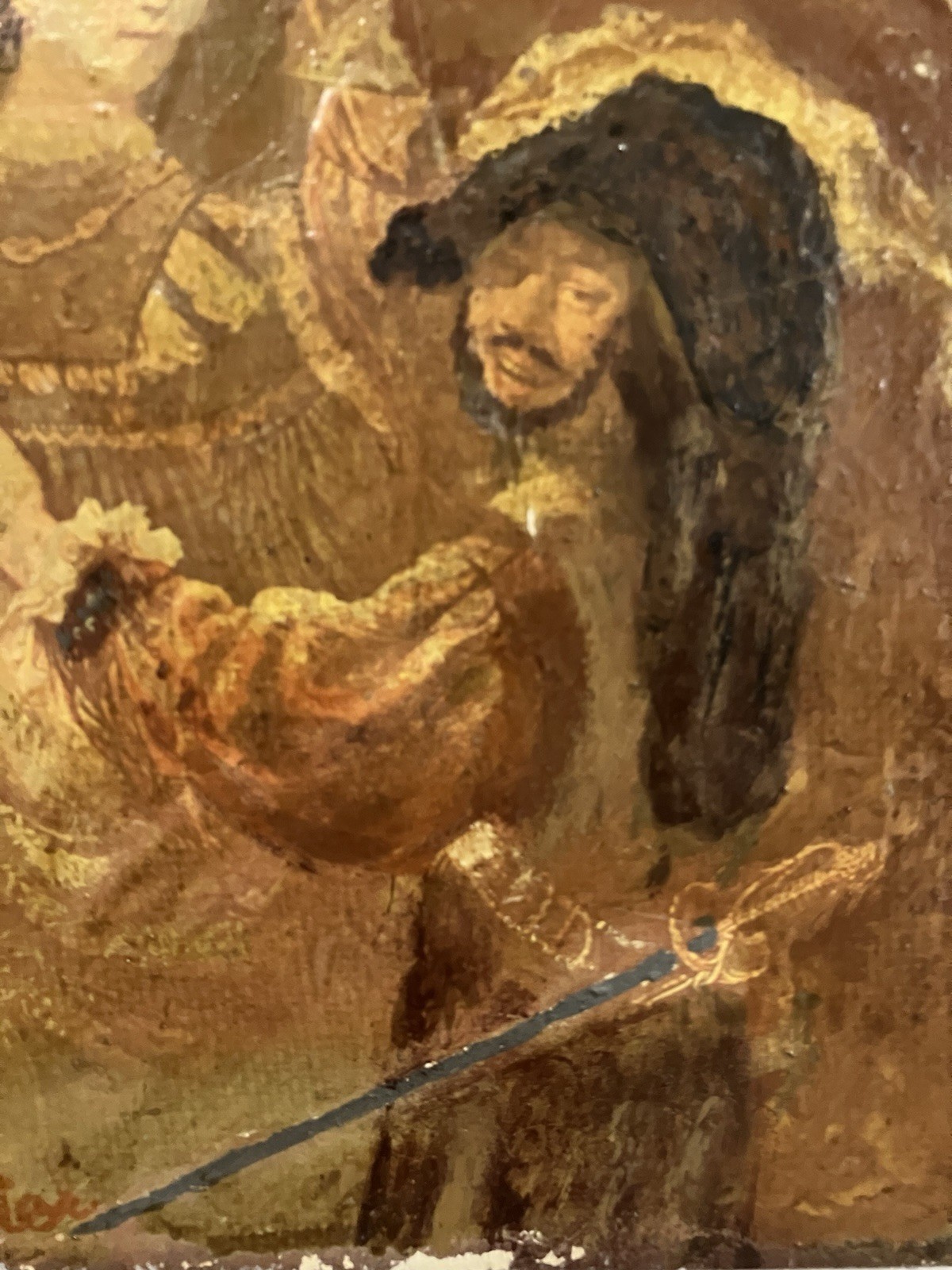 Oil painting on canvas signed 17th century