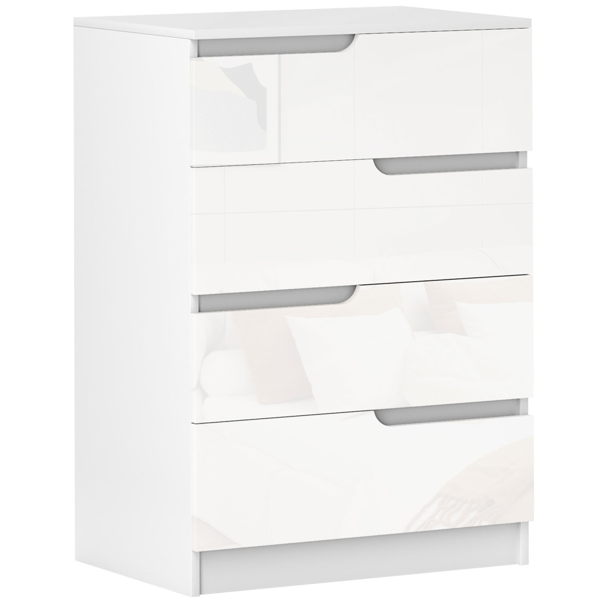 HOMCOM 4 Drawer Chest of Drawers for Bedroom 60 x 40 x 85cm - White