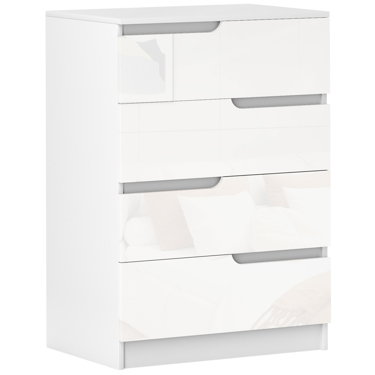 HOMCOM 4 Drawer Chest of Drawers for Bedroom 60 x 40 x 85cm - White