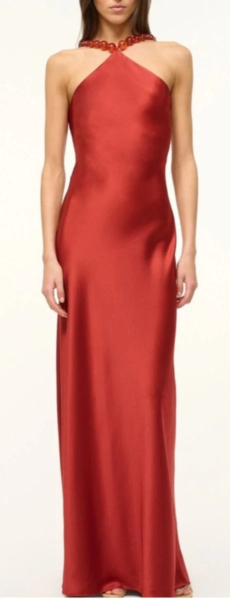 striped red and white dress The Laine Dress in Rhode Island Red & White Stripe XL main image 0