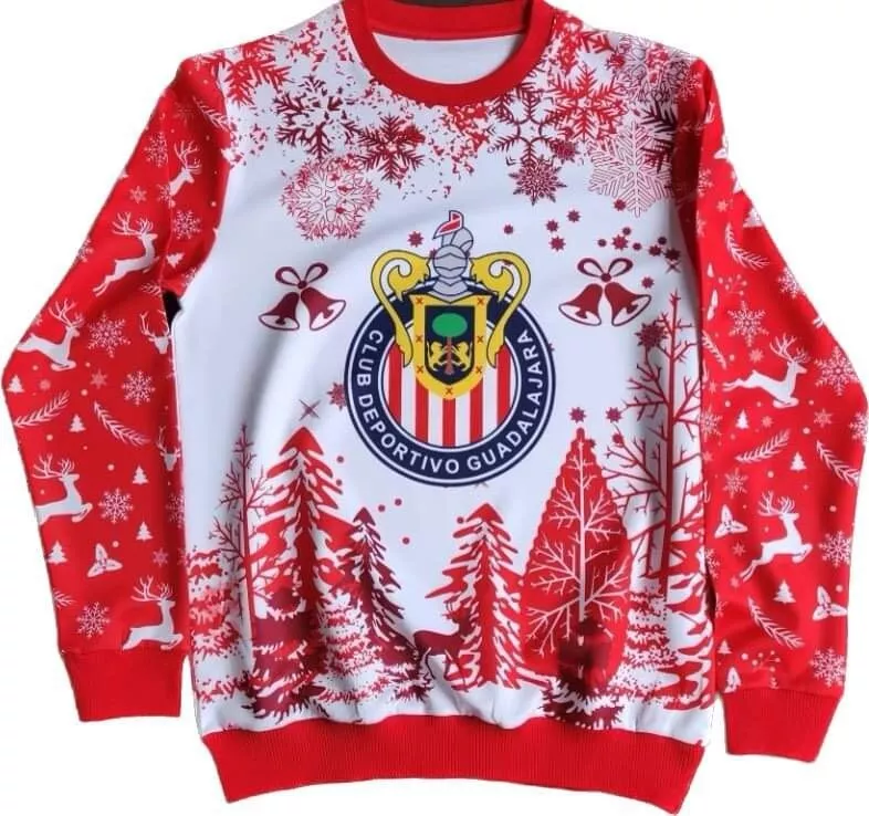 Chivas Size 2XL Rebano Navidad Christmas Sueter Rojo Rojiblanco