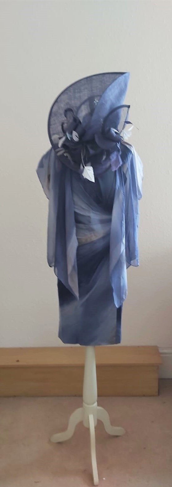 NEW! LUIS CIVITSIZES 10,18MOTHER OF THE BRIDE BLUE SILK DRESS