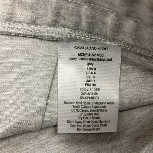 NEW Camilla and Marc Pants Womens 8 Grey Perry Bonded Drawstring Pant 4124 - Picture 11 of 13