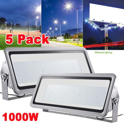 5X 1000W LED Flood Light Brightness Outdoor Security Garden Stadium Gym Lighting