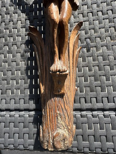 IMPORTANT WOODEN CHRIST FOLK ART SCULPTURE XVIII - 19TH RELIGIOUS OBJECT C6 - Picture 4 of 5