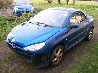 PEUGEOT 206 CC 1.6 2004 REG BLAU KMF 3 DR BREAKING ERSATZTEILE GRILL STOßSTANGE FLÜGELMANSCHETTE