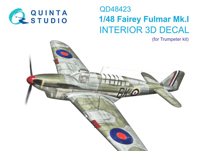 Quinta Studio 1/48 Fairey Fulmar Mk.I 3D-gedrucktes Interieur auf Aufkleber...
