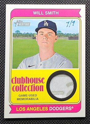2023 Topps Heritage Will Smith Clubhouse Collection 1/1 Game Used Patch DODGERS