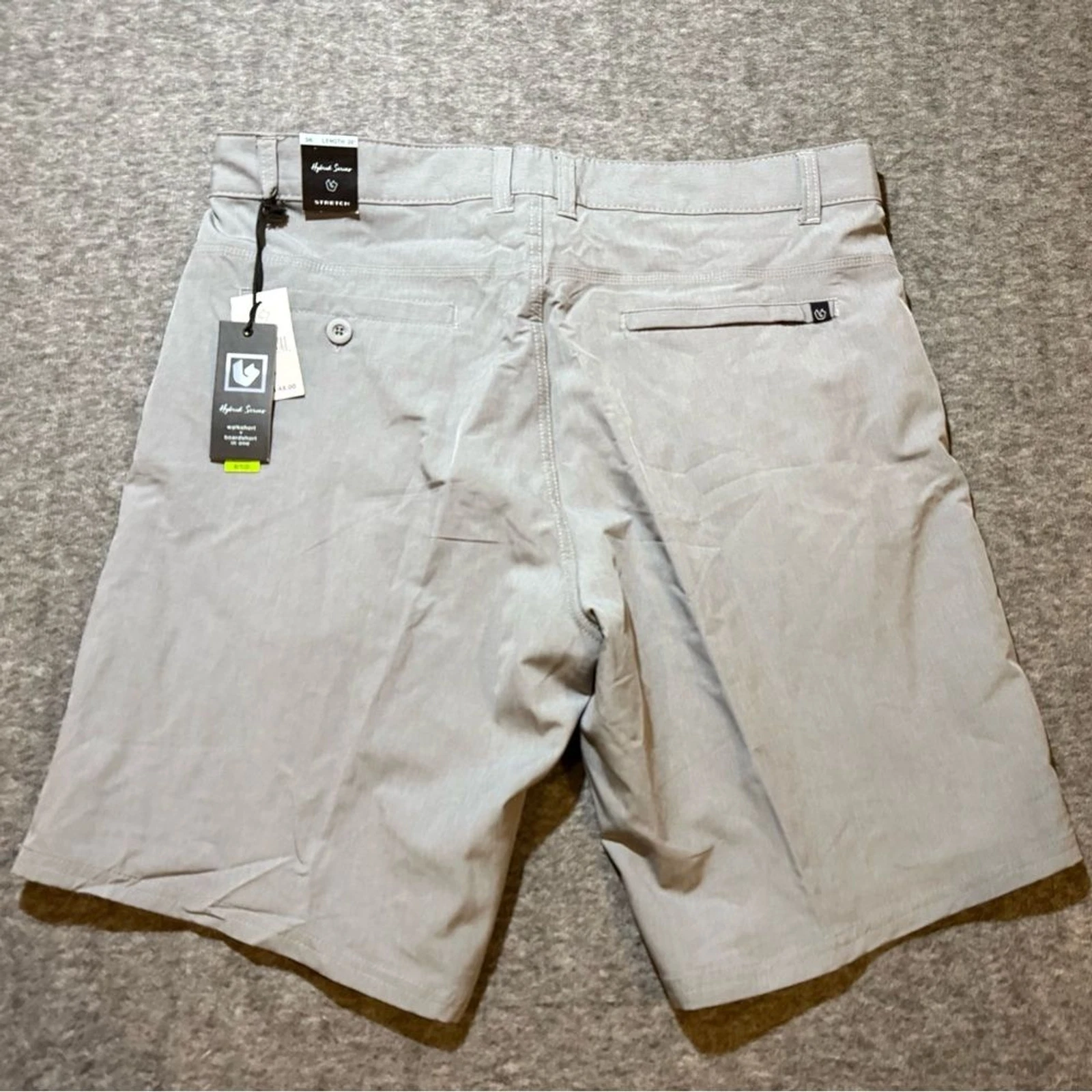 Burnside Hybrid Shorts men’s 36 gray stretch performance golf boardshort UV NWT