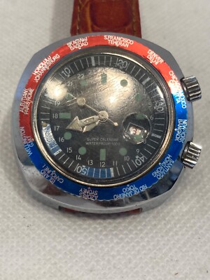 '' E.R.C Worldtimer '' Handaufzug Armbanduhr  Vintage.Rarität