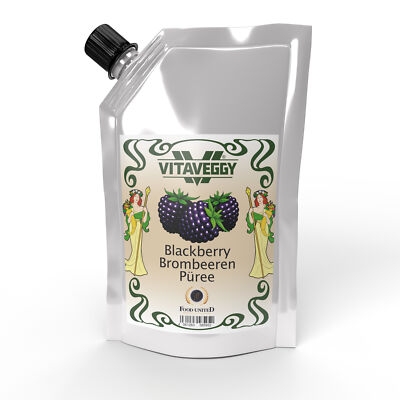 VITAVEGGY Püree BROMBEERE 1kg Food-United für Schwarzbeer-Joghurt-Smoothie-Saft