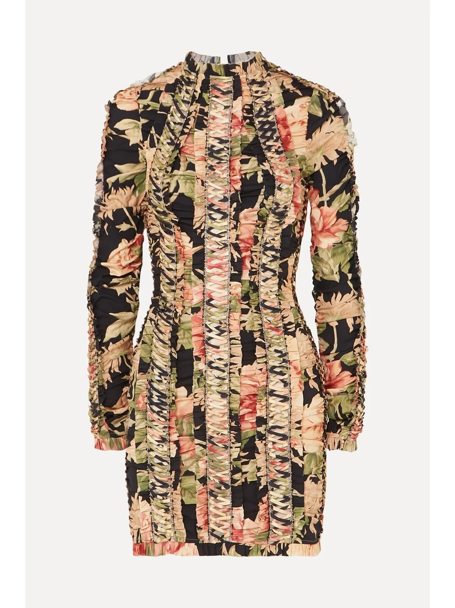 BNWT ZIMMERMANN BLACK PEONY ESPIONAGE LACE UP PENCIL MINI DRESS - SIZE 0/4 US BNWT ZIMMERMANN BLACK PEONY ESPIONAGE LACE UP PENCIL MINI DRESS - SIZE 0/4 US