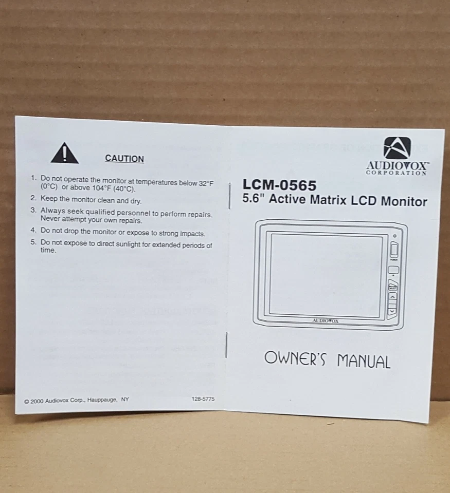 Audiovox LCM0565 5.6" TFT LCD Monitor with Headrest Housing NEW IN PACKAGE - Image 4 of 4
