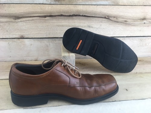 Rockport Mens Brown Leather Oxford Shoes Bicycle Toe K73568 Shoe Sz 8 US 41 EUR - Picture 7 of 12