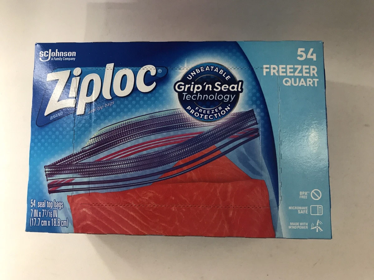 Ziploc Freezer Bags, Heavy Duty, Double Zipper, Quart, Plastic Bags