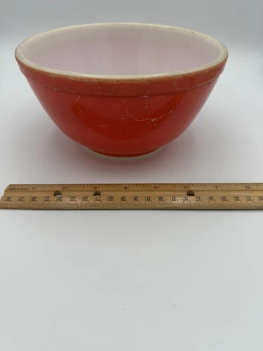 Vintage Pyrex Red Orange Nested Mixing Bowl