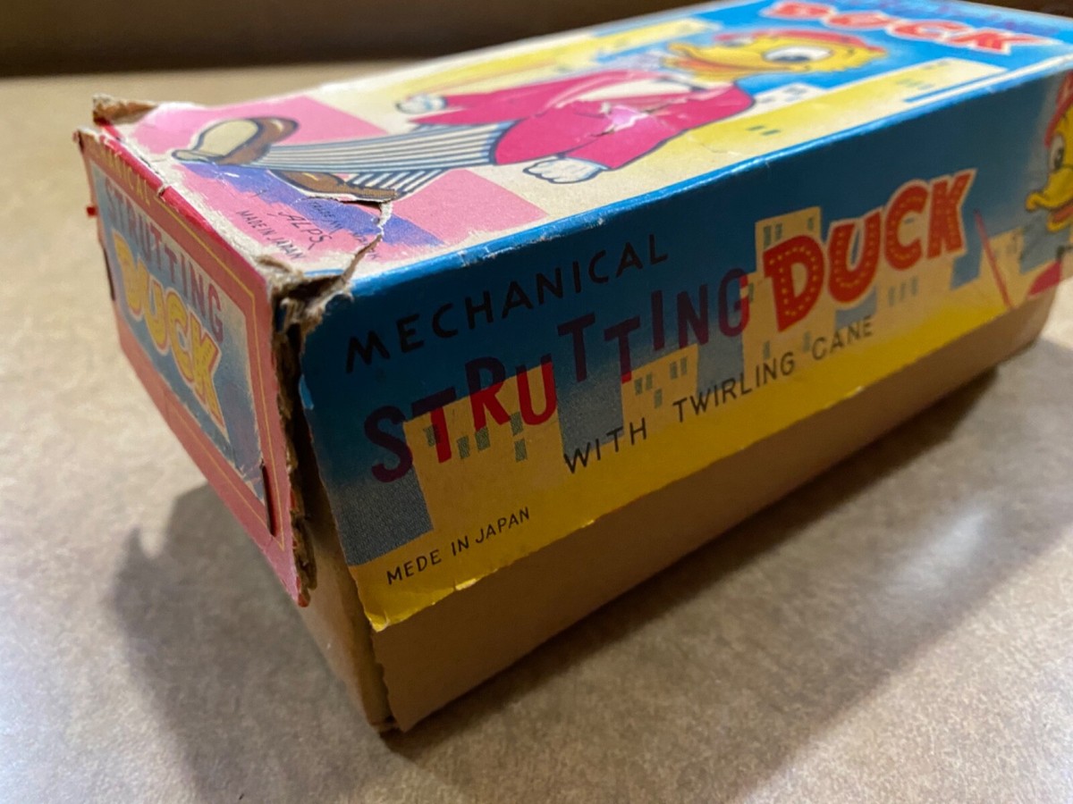 Vintage 60's Mechanical STRUTTING DUCK With Twirling Cane Vintage 60's Mechanical STRUTTING DUCK With Twirling Cane