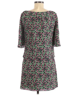 Juicy Couture Polka Dot Green Pink Black Silk Tunic Dress Sz 4 | eBay