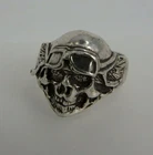 Figural Biker Ring Skull Sterling Silver - NEW UNWORN (78150)