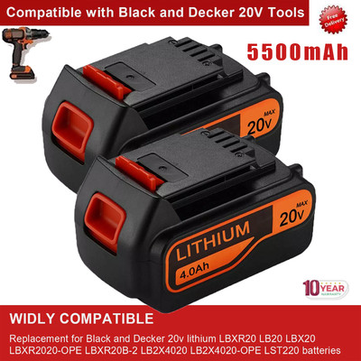 2X Li-Ion 20V 5.5AH LBXR20 Akku für Black & Decker MAX Matrix LCS1620 LBX20 Neu