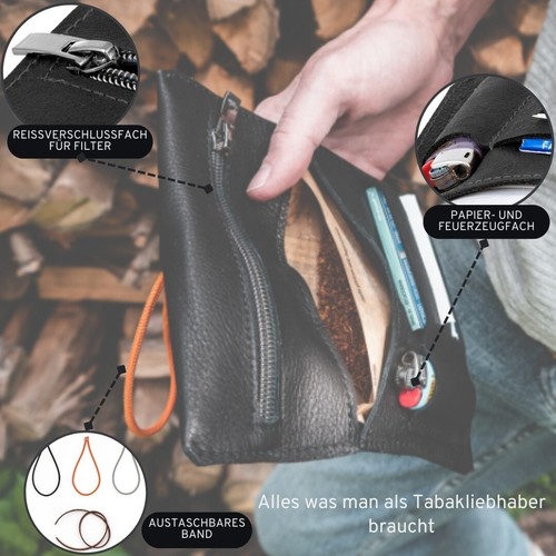 Simaru Tabaktasche aus Kunstleder für 30g Tabakbeutel  – Dreher-Tasche - Bild 7 von 16