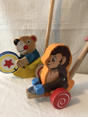 vintage wooden monkey toy