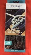 DOCK LINE 1/2" x 20' BLACK PREMIUM NYLON BRAIDED CORDCRAFT