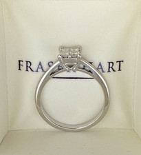 Fraser Hart 9ct White Gold 0.4ct Real Diamond Princess Cut Ring 9 Carat 9K