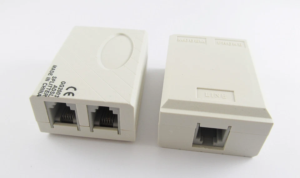10 Stck. Neu ADSL Breitband Modem Telefon Telefon Leitung Splitter Filter RJ11 45 - Bild 2 von 4