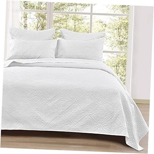 Lightweight Quilt Set Full Queen Size, 3PCS Ultra Soft Ultrasonic Bedspread,