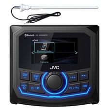 JVC KD-MR305BTS 2.7" LCD Marine Bluetooth AM/FM/WB Receiver with Marine Antenna