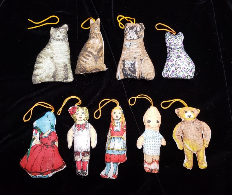 Lot Of Cloth Shackman Christmas Ornaments