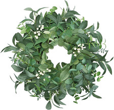 Eucalyptus Wreath with White Berries for Year-Round Front Door Decor