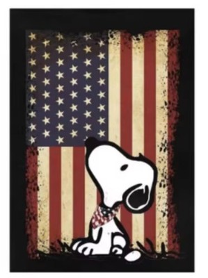 Peanuts Snoopy America Patriotic 4th of July  12x18  in. Garden Flag 2 Sided