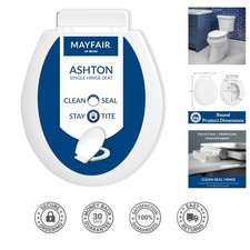 Stylish Round Toilet Seat with Easy Clean  Slow Close Function - Ashton White