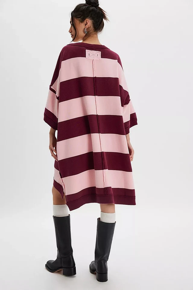 Maxi Vestido Sudadera Free People We The Free Out Here Rayas XS/S Nuevo 283709 Foto 2 de 4