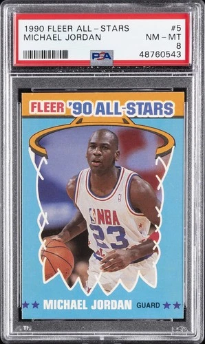 1990 FLEER ALL-STARS #5 MICHAEL JORDAN PSA 8