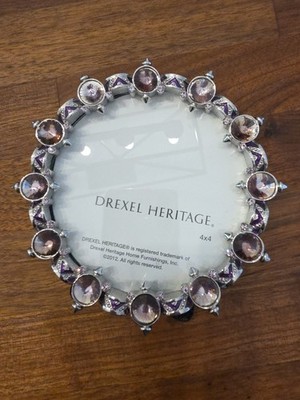 Drexel Heritage Genuine Australian Crystal Round 4x4 Picture Frame High Quality