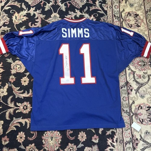 NFL FOOTBALL~SIGNED PHIL SIMMS “#11” JERSEY~NEW YORK GIANTS STYLE NY JERSEY