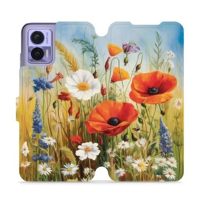 Handyhülle mit klappe für Motorola Edge 30 Neo Mobiwear Case Cover Wiesenblumen